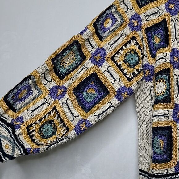 Peruvian Connection Handmade Pima Cotton Knit Cardigan Size Small - Picture 5 of 13